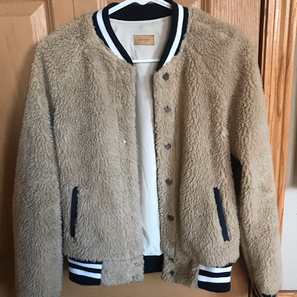 Mother Letterman Snap Jacket fleece